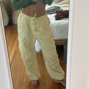 JADED LONDON ECRU PARACHUTE PANTS